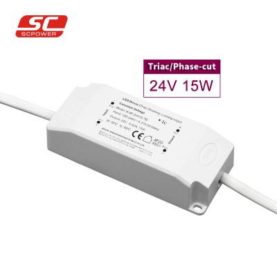 China 220vac 120v input led driver 15w 24v 220v triac dimmable led dimming driver 95*40*25mm for sale