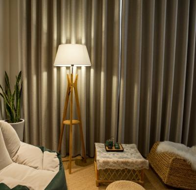 China Modern Handmade Bamboo Floor Lamp Bamboo Tripod Craft Standing Lamp With USB Port Fabric Shade E27 Bulb for sale