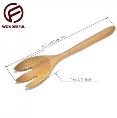 China Sustainable Kitchen Utensil Cooking Natural Wooden Spatula Non-Stick Solid Wooden Spoons Fork Together for sale