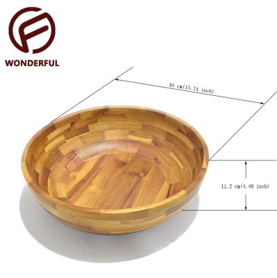 China Viable Large Size Gravity Solid Wooden Fruit Salad Set Single Natural Smooth Single Serving Mixing Bowl for sale