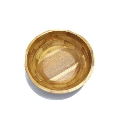 China Handmade unique natural smooth bamboo fruit salad set serving serving sustainable durable bamboo mixing bowl for sale