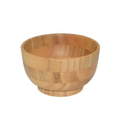 China Sustainable Wooden Natural Smooth Salad Mixing Food Round Solid Wood Noodle Rice Bowls Serving Set for sale