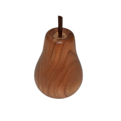 China Country Nature Decor Festival Home Decoration Pear Shape To Carve Creative Wooden Ornaments for sale