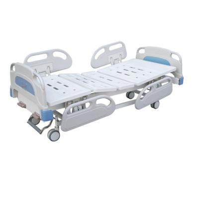 China Hot Selling Hospital Bed Hot Selling Panel Two Steel Crank Manual Hospital Bed Punch Foldable Hospital Bed for sale