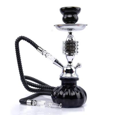 China Eco-friendly YJ hot small black glass hookah hookah Arabian water bar single pen shisha for sale