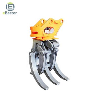 China All Brands Excavator New Product High Abrasion Resistance Wood Grabber 1 Year Warranty Labor Saving Shaft Log Grapple For Excavator Tractor Loader for sale