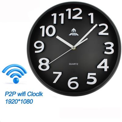 China Human Motion Home Security Wifi Spy Wall Clock Hidden CCTV Camera 1080P 30fps 128GB Tracking Storage for sale