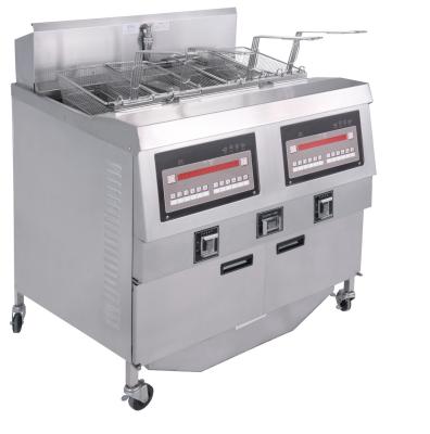 China 2 pots 4 baskets CE 2 baskets 2x25l commercial food cart OFG-322 4 pots with deep fryer for sale