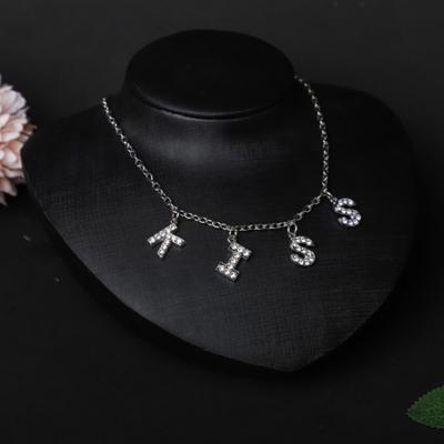 China Ins Lady Custom English BOHEMIA Letter Necklace Pendant Set with Diamonds for sale