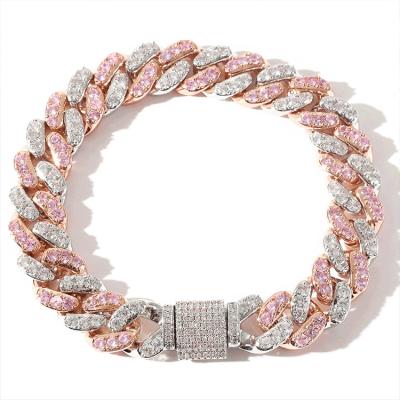 China La BOHÊME 12 mm Cuban Rose Miniature Zircon Bracelet Hip Hop for sale