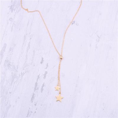 China FASHIONABLE Delicate PVD 18k Gold Plated Stainless Steel Chain Tiny Star Choker Pendant Necklace For Women for sale