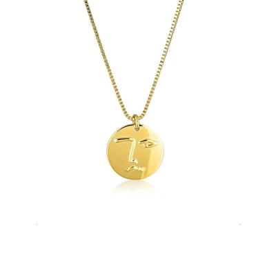 China FASHIONABLE Hot Laodun Tour Face Pendant Necklace 18K Gold Plated 316L Stainless Steel Necklace For Women for sale