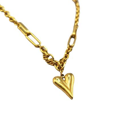 China Laodun New FASHIONABLE Design 18K PVD Plated Heart Necklace Stainless Steel Pendant Necklace For Women Jewelry for sale