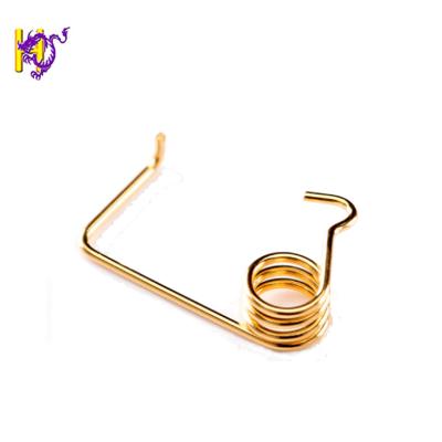 China Small High Torque Gold Zinc Plating Carbon Steel Torsional Springs for sale