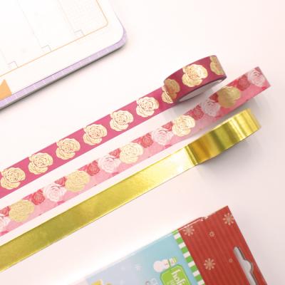 China ANTISTATIC Custom Printing Gpld Tape Manufacturer Foil Stamp Washi Tape Color Decoration Adhesive Washi Paper Masking Tape for sale