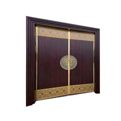 China Hot Sale Modern Luxury Double Front Entry Doors Exterior Front Solid Wood Exterior Doors Home French Door for sale