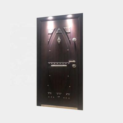 China Modern Security Steel Door Main Gate Designs PVC Base Track Security Steel Door for sale