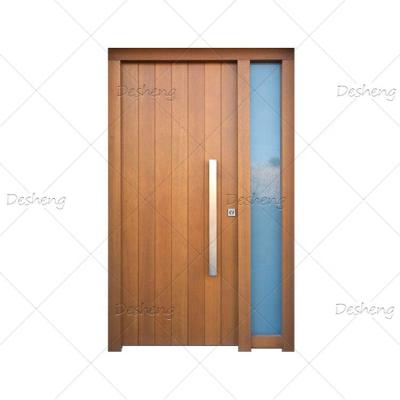 China European Hot Sale American Red Glazing Villa Pivot Villa Cherry Solid Wood With Lights Mahogany Flat Door for sale