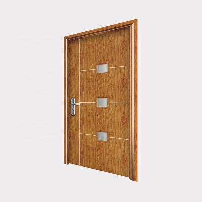 China Modern fireproof carving patterns double interior teak simple design main door pictures panel wooden door for sale