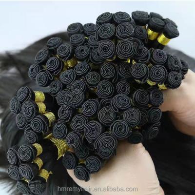 China Natural Hand Tied Hair Weft Russian Hair Extension Beaded Weft Intact Cuticle Aligned.No Gray Top Quality Remy Hair for sale