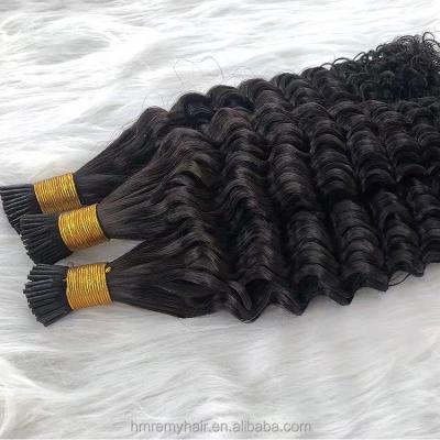 China Cuticle Aligned.No Gray Woman Virgin Brazilian Russian 30 Inch Human Pearl Pre Bonded Glue Italian Keratin I Tip Curly Curly Hair Extensions for sale