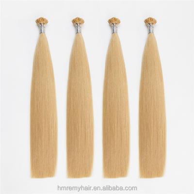 China Remy Brown Color I Gray Wholesale Micro Pearl Plastic Nano Cuticle Aligned.No Real Tips Curly Flat Tip Hair Extension Indian Hair for sale