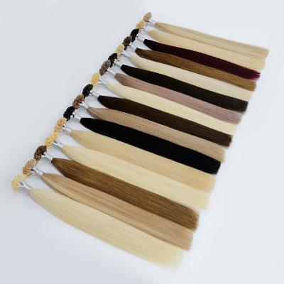 China 2021 Cuticle Aligned.No Gray Colored Rainbow Silk Remy Hair Double Tip Rainbow Indian Blonde Hair Extensions for sale