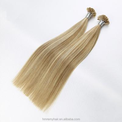 China Hot Seller 100g Keratin Cuticle Aligned.No Gray Vendor Premium Hair Extension Prebonded Highlighting Thick Hair Extensions U Tip Full Lead White Color for sale