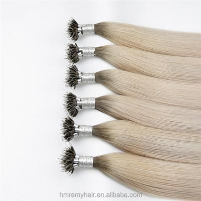 China Wholesale European Remy Gray I Invisible Virgin Double Drawn Hair Vendor 22 Inch Cuticle Aligned.No Tips Soft Nano Ring Link Hair Extension for sale