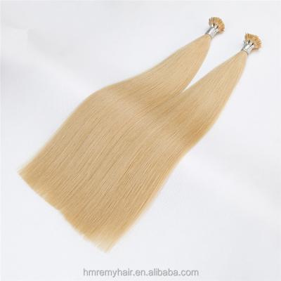 China Cuticle Aligned.No Gray Textured Brazilian Hair Natural I tip1001 u shape 613 color micro human remy prebonded flat-tip hair extensions for sale