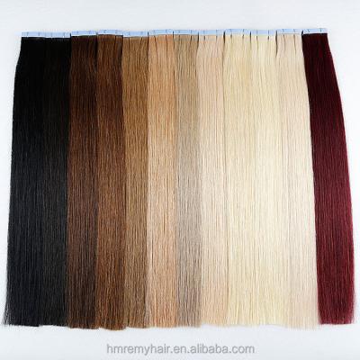 China Brand Premium Quality Natural Wave Ash Blonde Natural Wave Cuticle Aligned.No Gray Yaki Double Sided Mini PU Tape Hair Extensions Hair for sale