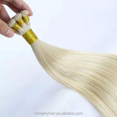 China Cuticle Aligned.No Gray High Quality Handtied Human Hair Extensions 613 Blonde Raw Indian Remy Hair for sale