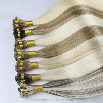 China 100% Cuticle Aligned.No Gray Hair Cuticle Aligned Double Russian Hair Hand Drawn Tied Wefts for sale