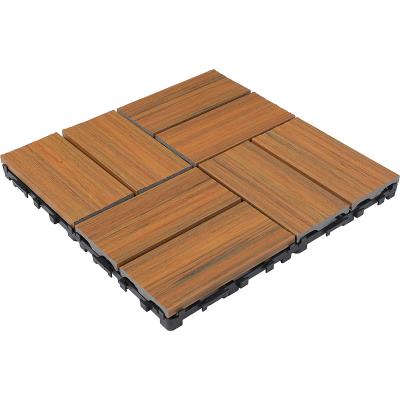 China Europe Wholesale Price Waterproof And UV-Resistant Interlocking Composite Wood Deck Click Tiles for sale