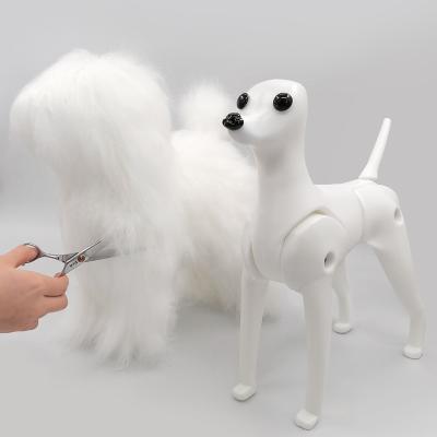 China Viable Dog Model Dog With White Hair Prosthetic Teddy Fur Model Skeleton Must Be Used With Fake Hair For Pet Beauty School Practice for sale