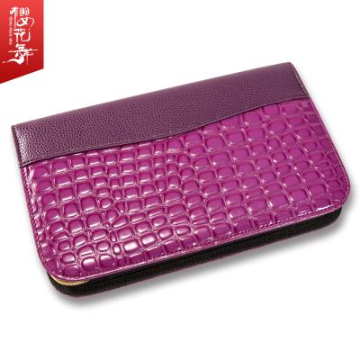 China Large Capacity Pet Beautician Scissors Storage Bag Purple Imitation Crocodile Bag Viable Leather Professional 5 Pieces for sale