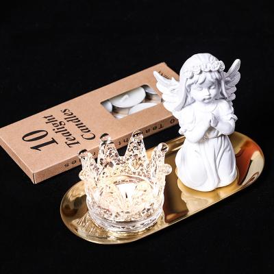 China Birthdays Candlelight Romantic Creative Home Dinner Crystal Crown Candlestick Table Decoration for sale