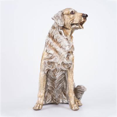 China Europe Jiayi Wholesale Creative Exquisite Resin crafted retro golden retriever dog hand-turned statue for sale