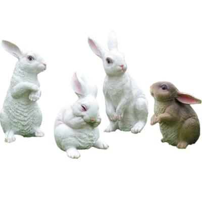 China Europe Outdoor Fiberglass Sculpture Decoration Simulation Animals Cartoon Rabbit Ornaments Garden Lawn Landscape for sale