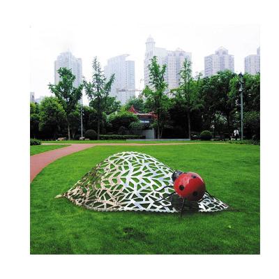 China Europe Landscape Decoration Stainless Steel Sheet Creative Seven Star Ladybird Outdoor Sculpture for sale