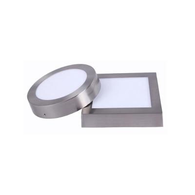 China Modern Silver Frame 6W 12W 18W 24W Round Surface Mounted Led Panel for sale