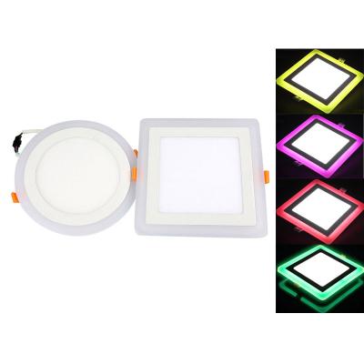 China Modern white+red blue+white green+white square round 24w 24watt bicolor led panel light double color for sale