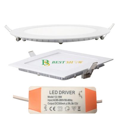 China 7000K Recessed Downlights Square AC85-265V 3W 4W 5W 6W 7W 8W 9W 12W 15W 18W 24W 3000K 4000K 6000K 6500K led downlight 220v with IC driver for sale