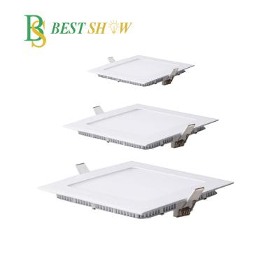 China Modern Led Factory Canton 6w 24w PF>0.9 Square Recessed 300x300mm Led Ceiling Panel Light Square for sale