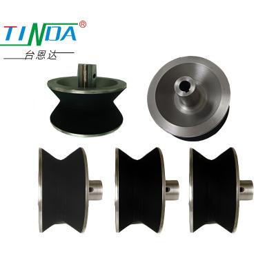 China OEM Wear-resistance V-groove Rubber Coating Wheels For Guide Moving for sale