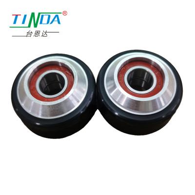 China Heavy Duty Shock Resistant Frictionless Rubber Wheel , Rubber Roller Wheel for Forklift Trucks for sale