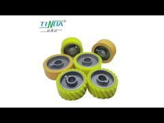 Grooved Rubber Roller Wheel For Paper PVC CPL Veneer Auto Wrapping Machine