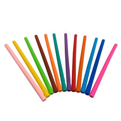 China Viable Thicker Improve Silicone Straws 12*254mm Straight Flat Tip LFGB for sale