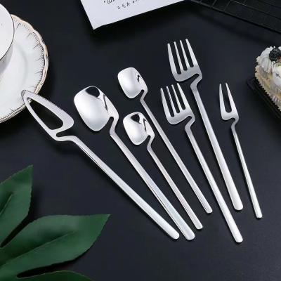 China Sustainable Stainless Steel Cutlery Cups Handle Bright Silver Gift Set for sale