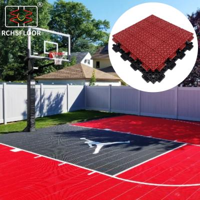 China 34*34cm PVC Interlocking Floor Tiles Easy To Install Outdoor Badminton Court Mat for sale